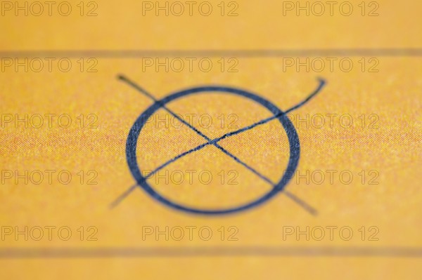 Ballot paper, ballot paper, ballot cross, circle, cross, ticked