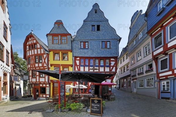 Half-timbered houses in the historic old town, Deutsche Fachwerkstrasse, Limburg an der Lahn,