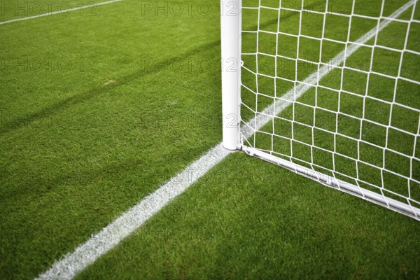 Stadium interior, goal, goal net, empty, turf, marking, diagonal, PreZero Arena, Sinsheim,