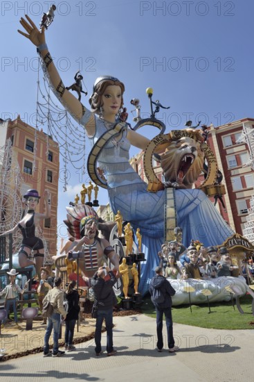 Falla papier-mache figures, Fallas festival, Valencia, Spain, Europe