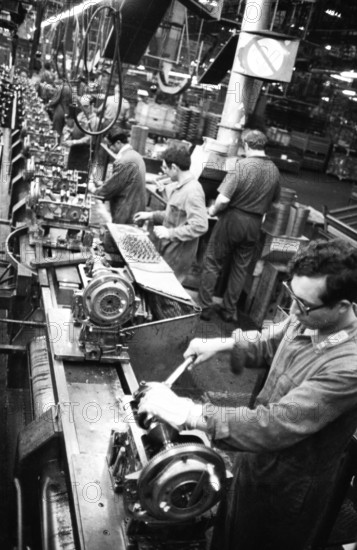 Production of engines, axles and other car manufacturing parts at the Opel plant in Bochum,