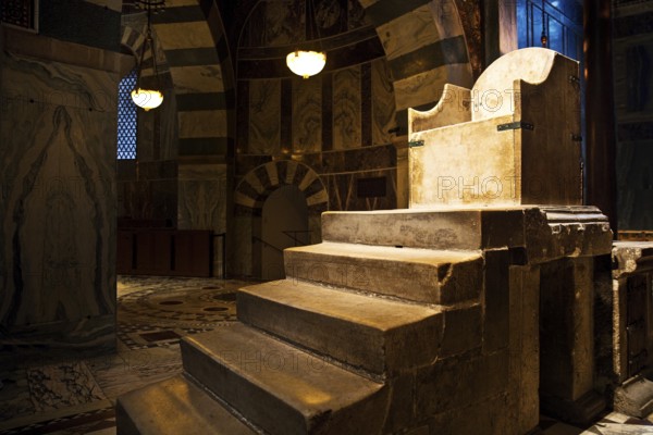 Karlsthron, Aachen Royal Throne, Aachen Cathedral, UNESCO World Heritage Site, Aachen, North