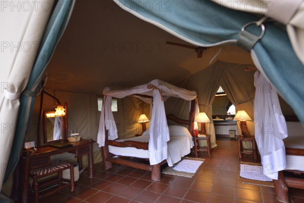 Luxury tent in the Mbuzi Mawe Tented Camp, Serengeti, Tanzania, Africa
