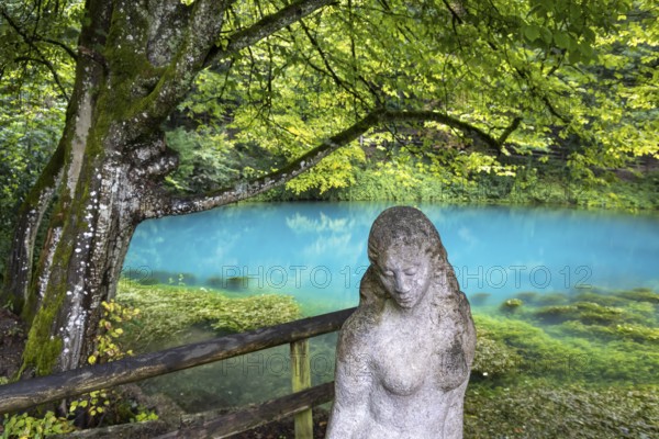 Last photos of the Blautopf in Blaubeuren in front of the popular excursion destination is closed