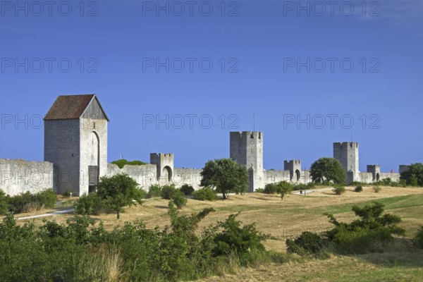 The Ringmuren, Ring wall at Visby, Gotland island, Sweden, Europe