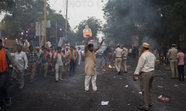 New Delhi, India, 4 June 2024. Bharatiya Janata Party (BJP) supporters celebrate as India's Prime