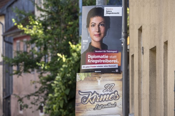 State election in Thuringia. Days after the election, election posters for the party BSW Bündnis