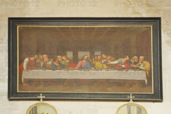 Painting Last Supper by Leonardo da Vinci, Notre-Dame Church, Saint-Paul-Trois-Châteaux, St,