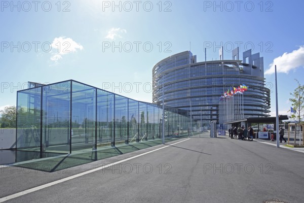 EU Parliament with national flags, European, European, EU, European Parliament, European