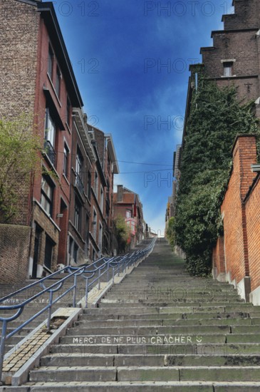 Montagne de Bueren, staircase with 260 metres length and 67 metres difference in height, from old
