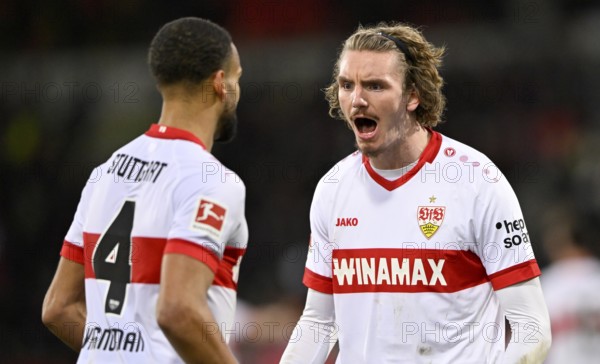 Goal celebration Nick Woltemade VfB Stuttgart (11) (right) Josha Vagnoman VfB Stuttgart (04)