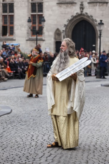 BRUGES, BELGIUM, MAY 17: Annual Procession of the Holy Blood on Ascension Day. Locals perform