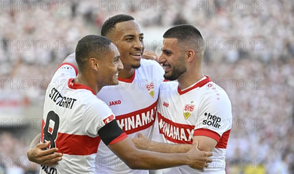Goal celebration Enzo Millot VfB Stuttgart (08) Jamie Leweling VfB Stuttgart (18) Deniz Undav VfB