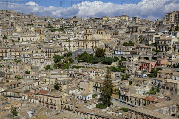 Old town with the cathedral San Giorgio, Modica, province Ragusa, Sicily, Italy, Europe