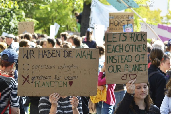Heidelberg, Germany, September 2019: Protest sign cardboard saying We have a choice in German
