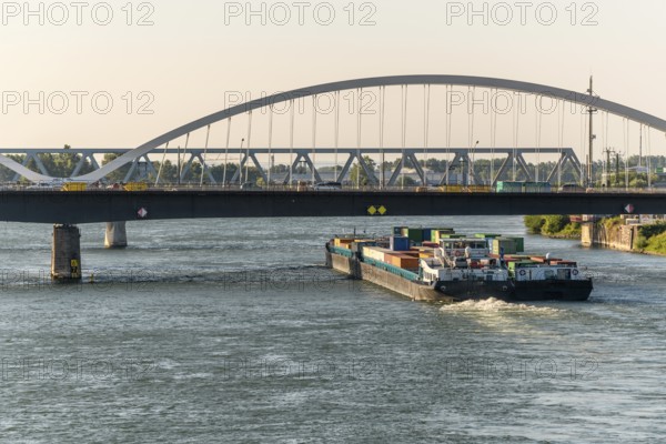 The Rhine between Strasbourg and Kehl seen from the garden of the two banks. Bas-Rhin, Collectivite