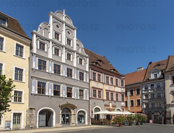 Gabled house with Renaissance facade, Lower Market Square, Untermarkt, Görlitz, Goerlitz, Germany,