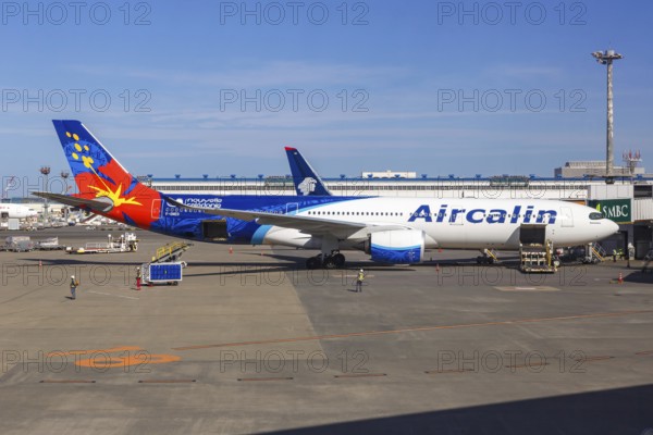 An AirCalin Airbus A330-900 aircraft with the registration F-ONEO at Tokyo Narita Airport (NRT) in