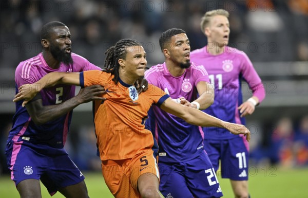 duel, action, Benjamin Henrichs GER Chris Führich GER Antonio Rüdiger GER vs Nathan Aké NED
