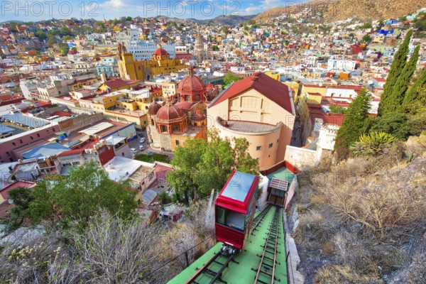 Guanajuato, scenic city lookout and panoramic views from city funicular