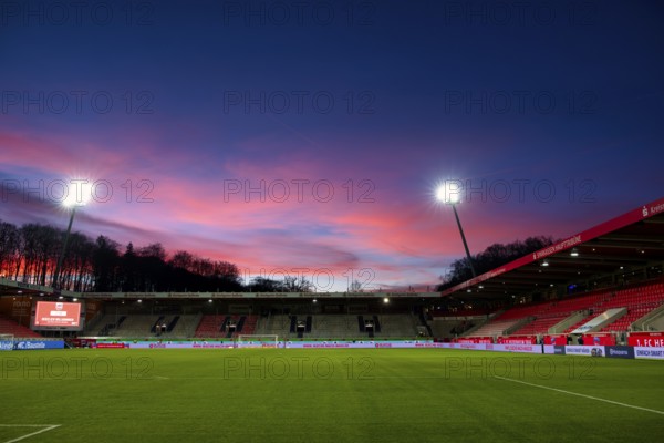 1. FC Heidenheim 1846, stadium, interior, evening sky, sunset, dramatic, Voith-Arena, Heidenheim,