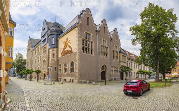 Neumarkt and local court in Rudolstadt, Thuringia, Germany, Europe