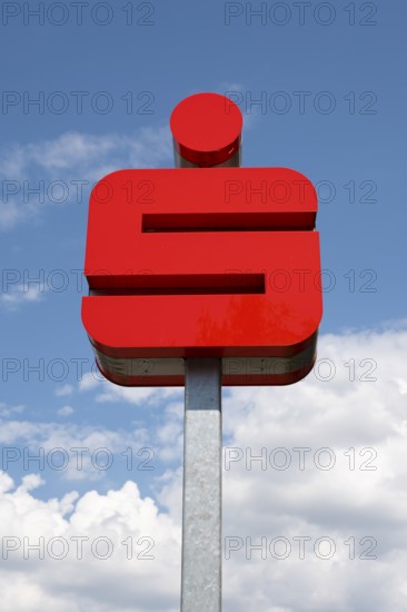 Savings bank sign and logo, S, North Rhine-Westphalia, Germany, Europe