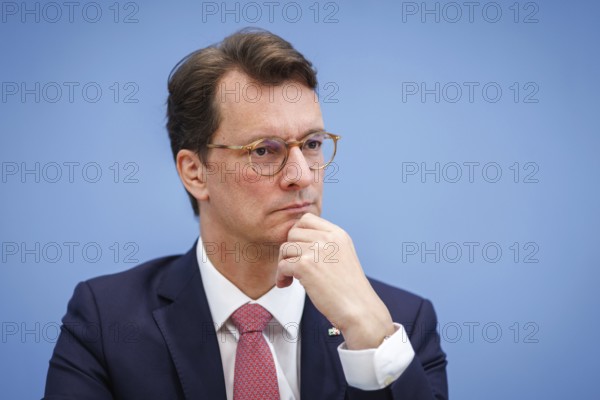 Hendrik Wüst, Minister President of North Rhine-Westphalia, recorded during the Federal Press