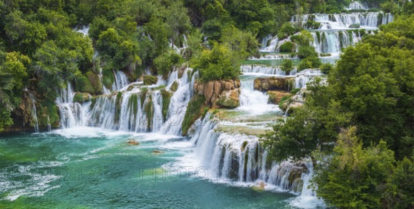 Krka Waterfall, Skradinski Buk, Krka National Park, Dalmatia, Croatia, Europe