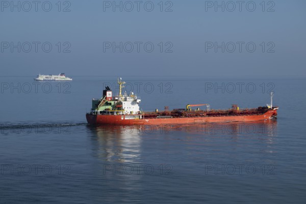 Chemical and oil tanker, 147m length, 24m height, flag Panama, Baltic Sea