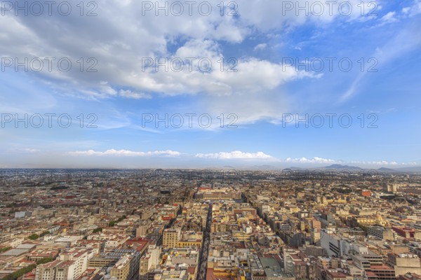 Scenic panoramic view of Mexico City center from the observation deck at the top of Latin American