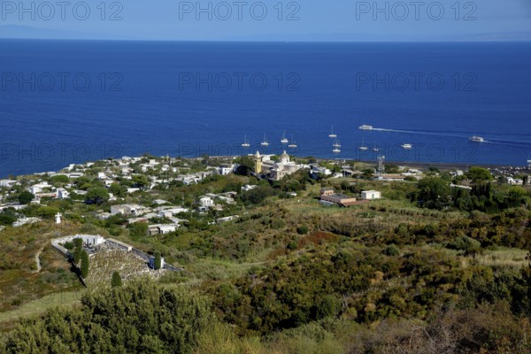 View to the village Stromboli, island Stromboli, Lipari Islands, Italy, Europe