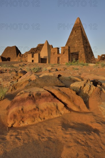 Pyramids of the northern cemetery of Meroe, Nubia, Nahr an-Nil, Sudan, Africa