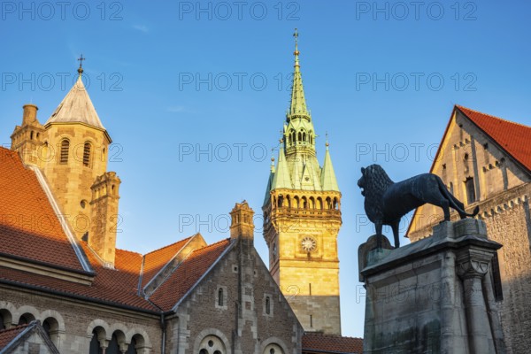 Braunschweig Lion on Burgplatz, Braunschweig, Lower Saxony, Germany, Europe