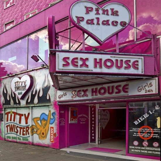 Pink Palace, Sex House, Reeperbahn, St. Pauli, Hamburg, Germany, Europe