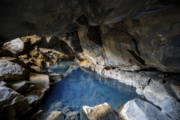 Stóragjá Cave, Silfra Fissure, Krafla, Northern Iceland, Iceland, Europe