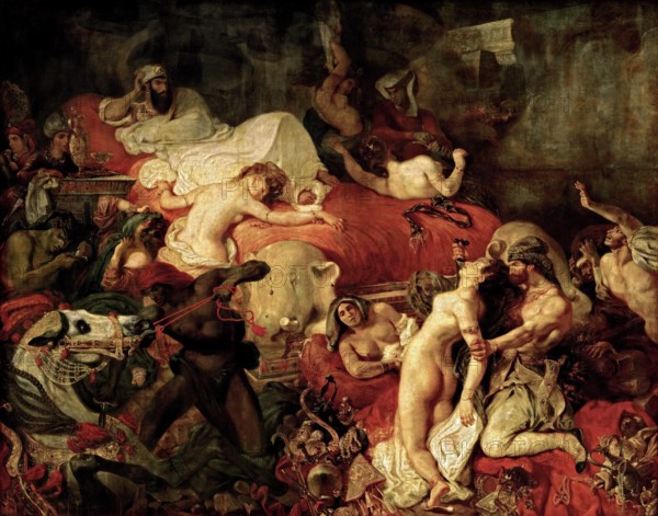 The Death of Sardanapal, a painting by the French painter Eugène Delacroix. According to Ctesias of