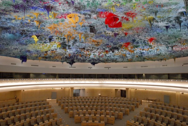 Hall of Human Rights and the Alliance of Civilization, UN, UN, ceiling dome by Miquel Barcelo,