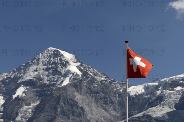 Mönch (4107 m), mountain in the Swiss Alps, Bernese Oberland, Canton Bern, Switzerland, Europe