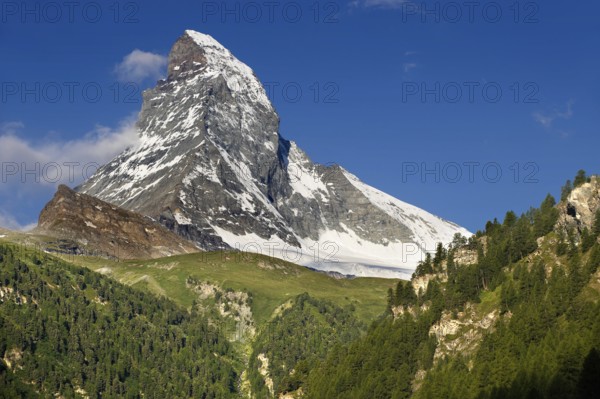 The Matterhorn or Monte Cervino mountain peak, Zermatt, Switzerland, Europe