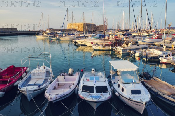 HERAKLION, GREECE, MAY 20, 2019: Venetian Fort castle in Heraklion capital of Crete island and
