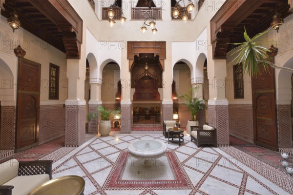 Lobby of the Royal Mansour Hotel, Marrakech, Marrakesh-Tensift-El Haouz region, Morocco, Africa
