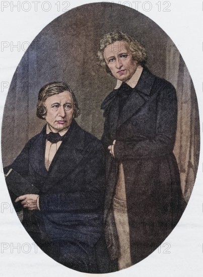 Grimm Brothers, Jacob Ludwig Karl Grimm, 1785-1863, Wilhelm Karl Grimm, 1786-1859, German brothers