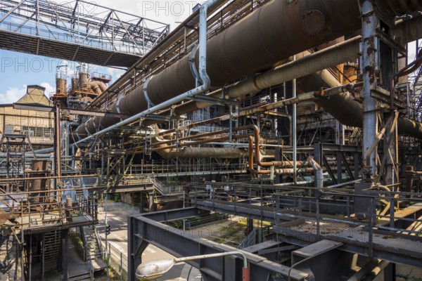 Former steelworks, Völklingen Ironworks, UNESCO World Heritage Site, Völklingen, Saarland, Germany,