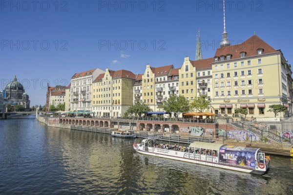 Spree, Nikolaiviertel quarter, Mitte, Berlin, Germany, Europe