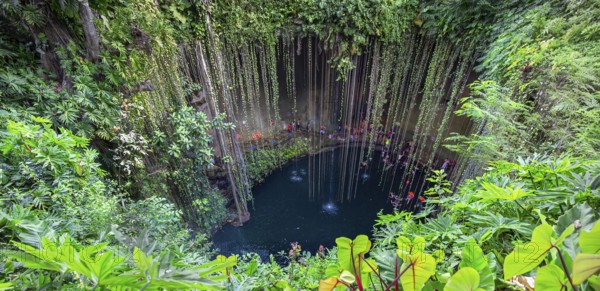 Ik Kil, Mexico, 20 December, 2019: Ik Kil Cenote located in the northern center of the Yucatán