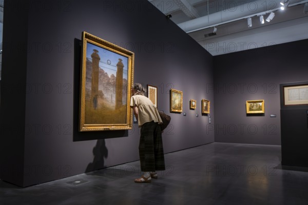 Anniversary exhibition on Caspar David Friedrich at the Albertinum. The painting The Cemetery. A