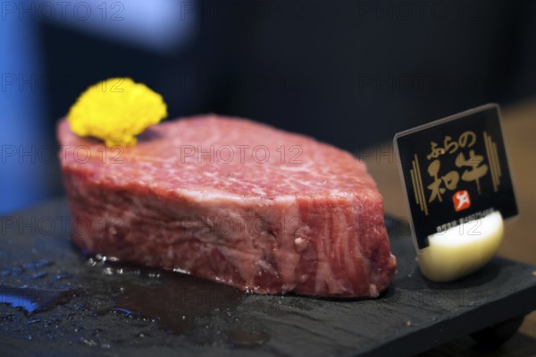 Raw Japanese wagyu meat, steak, expensive delicacy also called Matsusaka beef, Kobe beef, Yonezawa