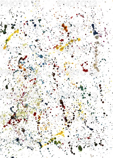 Abstract background, drops, splashes, paint, on white background, multicolor, drawing, watercolor