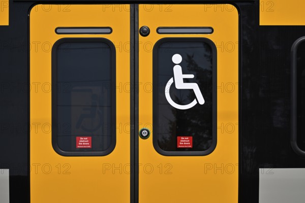 SBB passenger train door with wheelchair symbol
